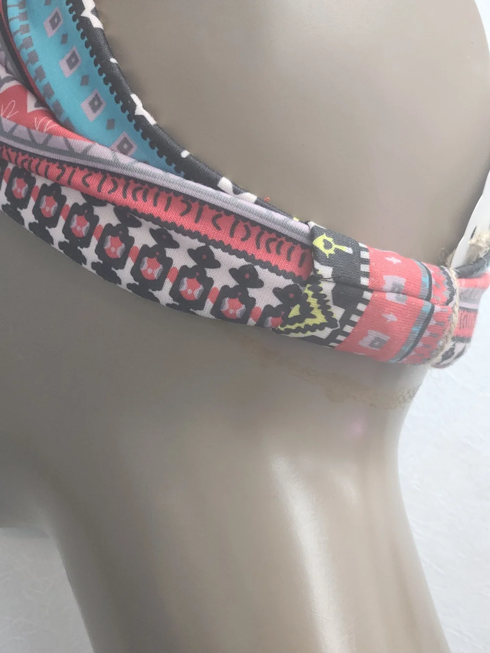 Women's Patterned Stretch Headband - Coral & Teal